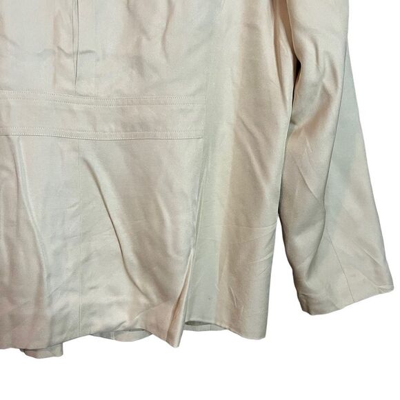 Talbots 100% silk beige button up shirt coat - Picture 8 of 12